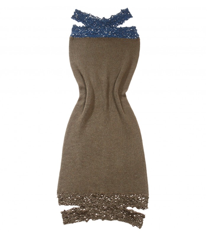 Reversible Cashmere Blend Dress with Lace decoration